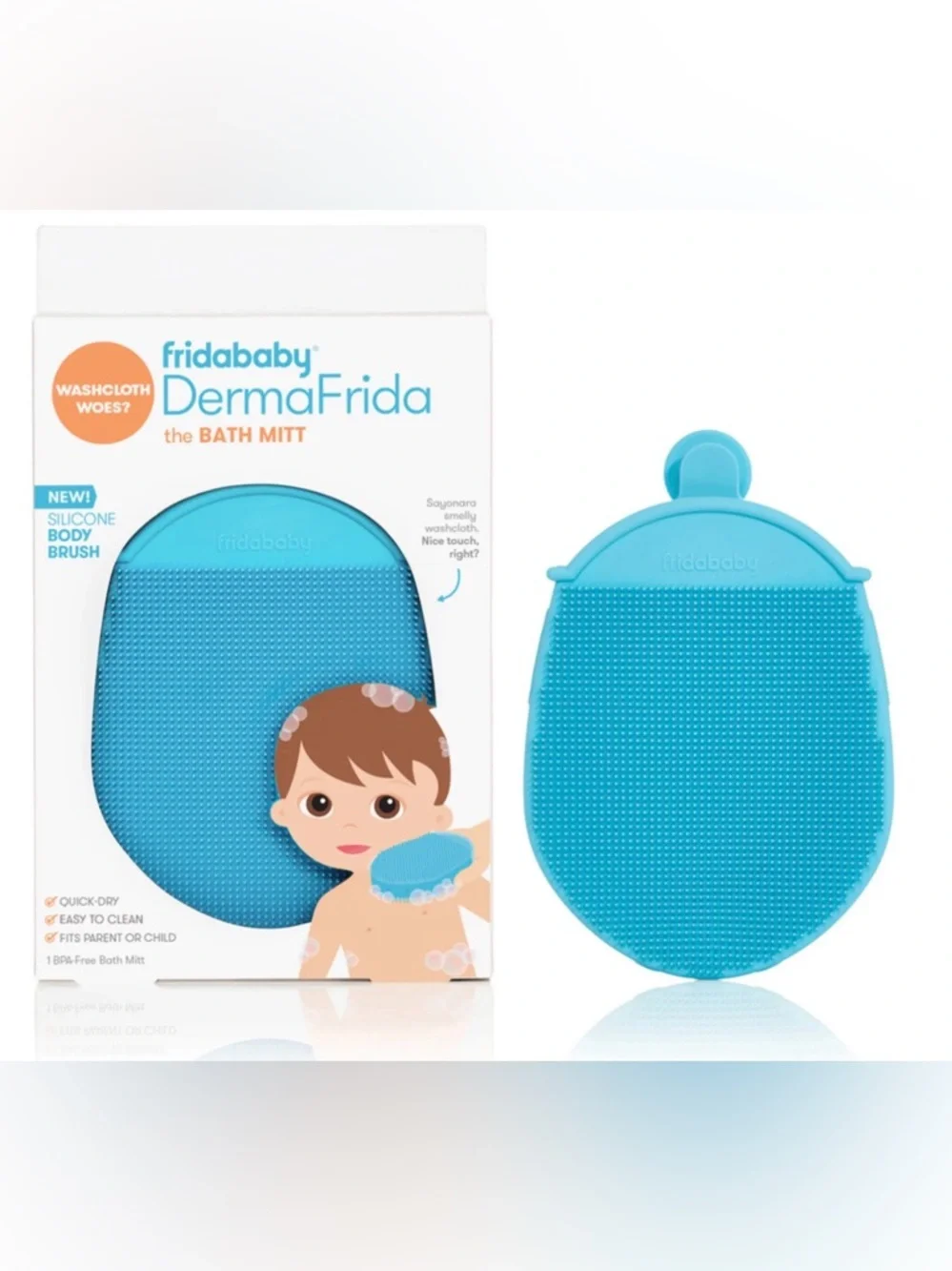 🆕 Fridababy DermaFrida Bath Mitt